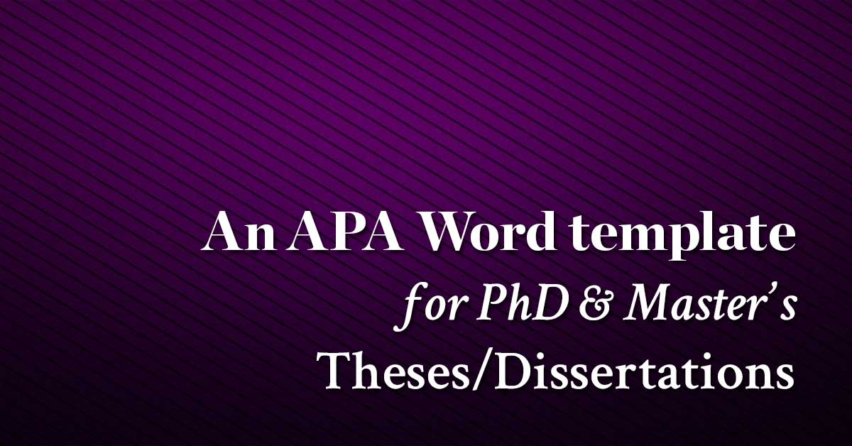 apa format for phd thesis